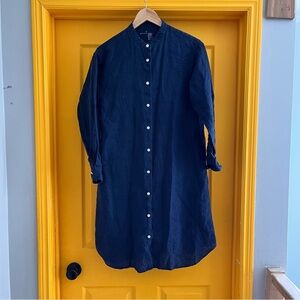 GAP Linen Navy Button-Up Dress/Jacket